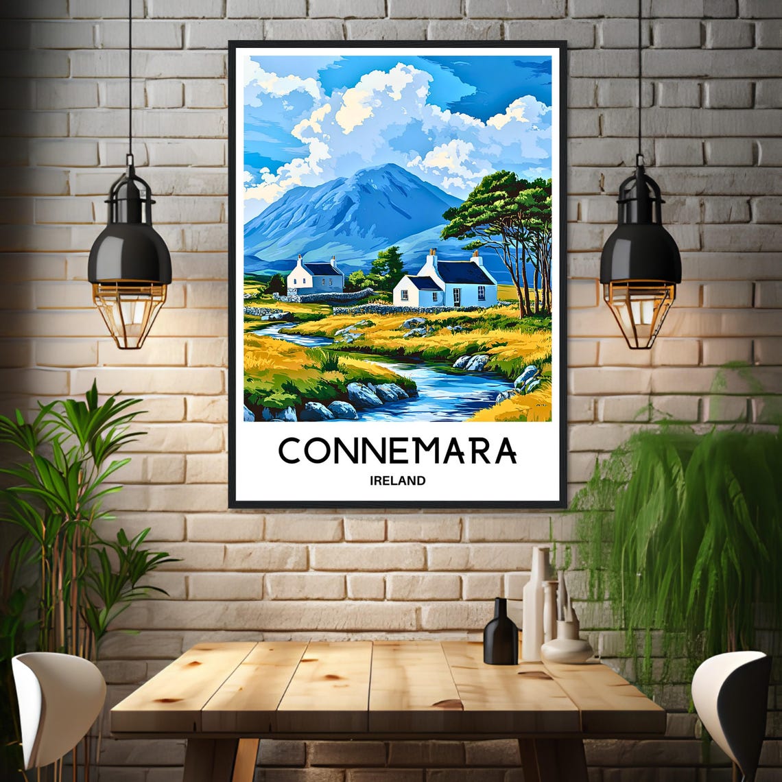 Connemara Ireland Cottage Poster with Mountain Stream and Moorland - Image 3