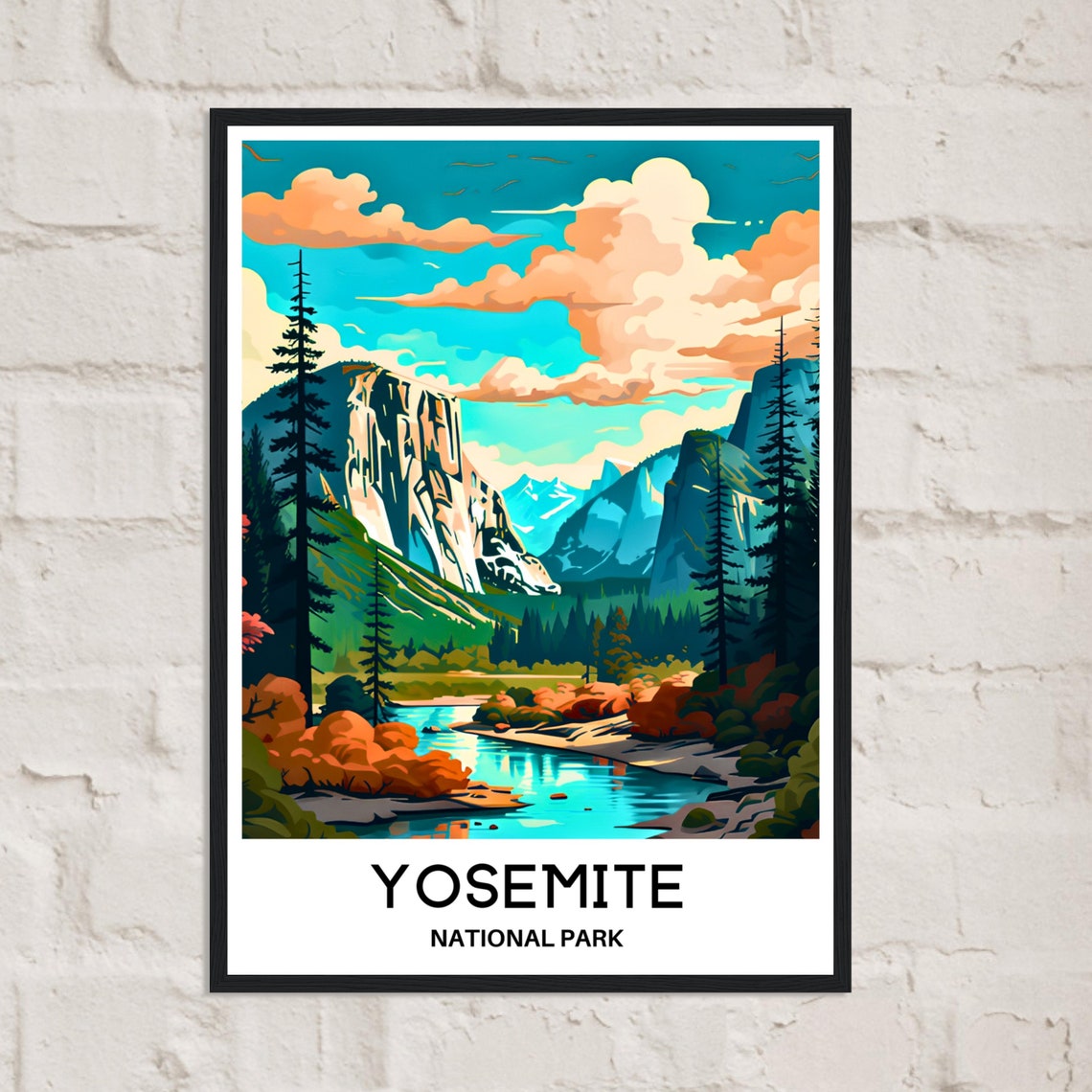 Yosemite Travel Poster Yosemite Travel Print Yosemite Art Print Yosemite Wall Art Yosemite Travel Gift Yosemite National Park Print Art - Image 3