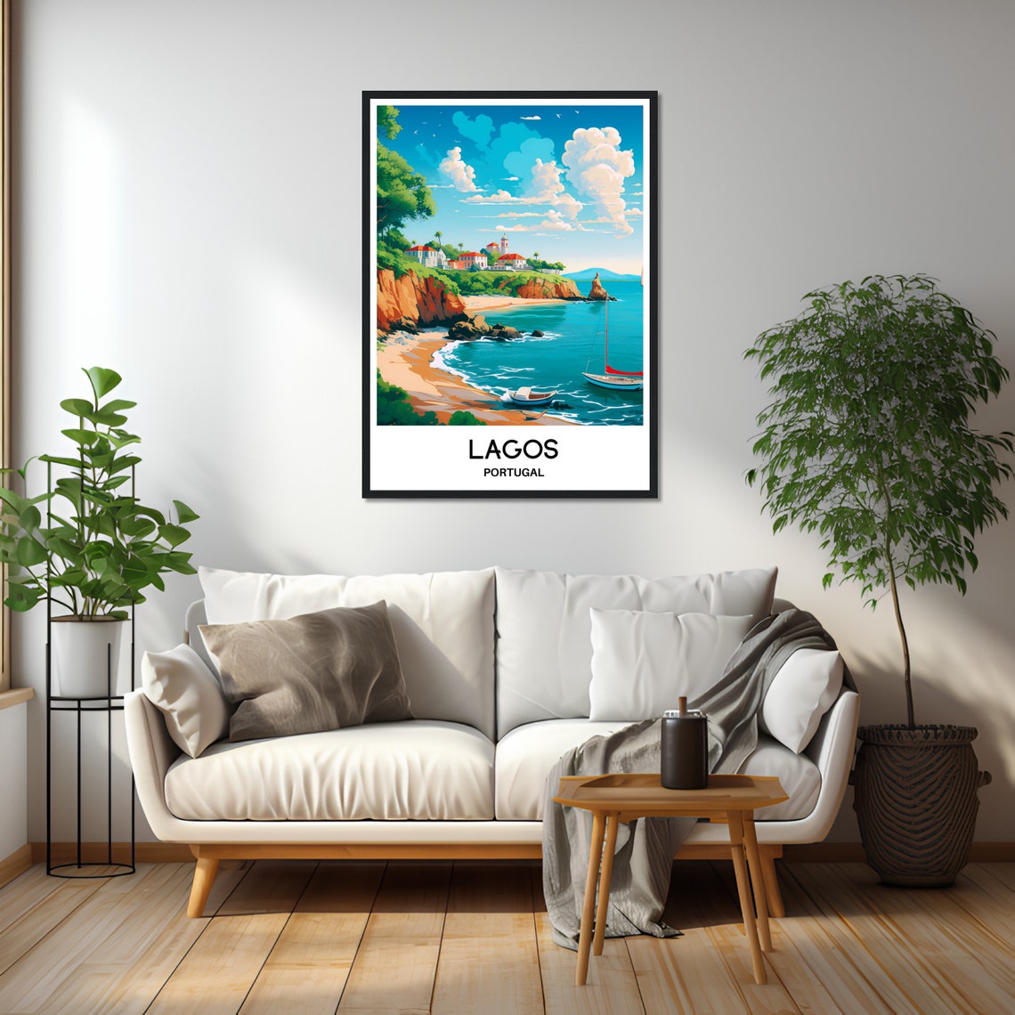 Lagos Travel Print Lagos Poster Portuguese Art Print Portugal Lover Gift Wall Hanging Art Home Office Decor Lagos City Illustration - Image 2
