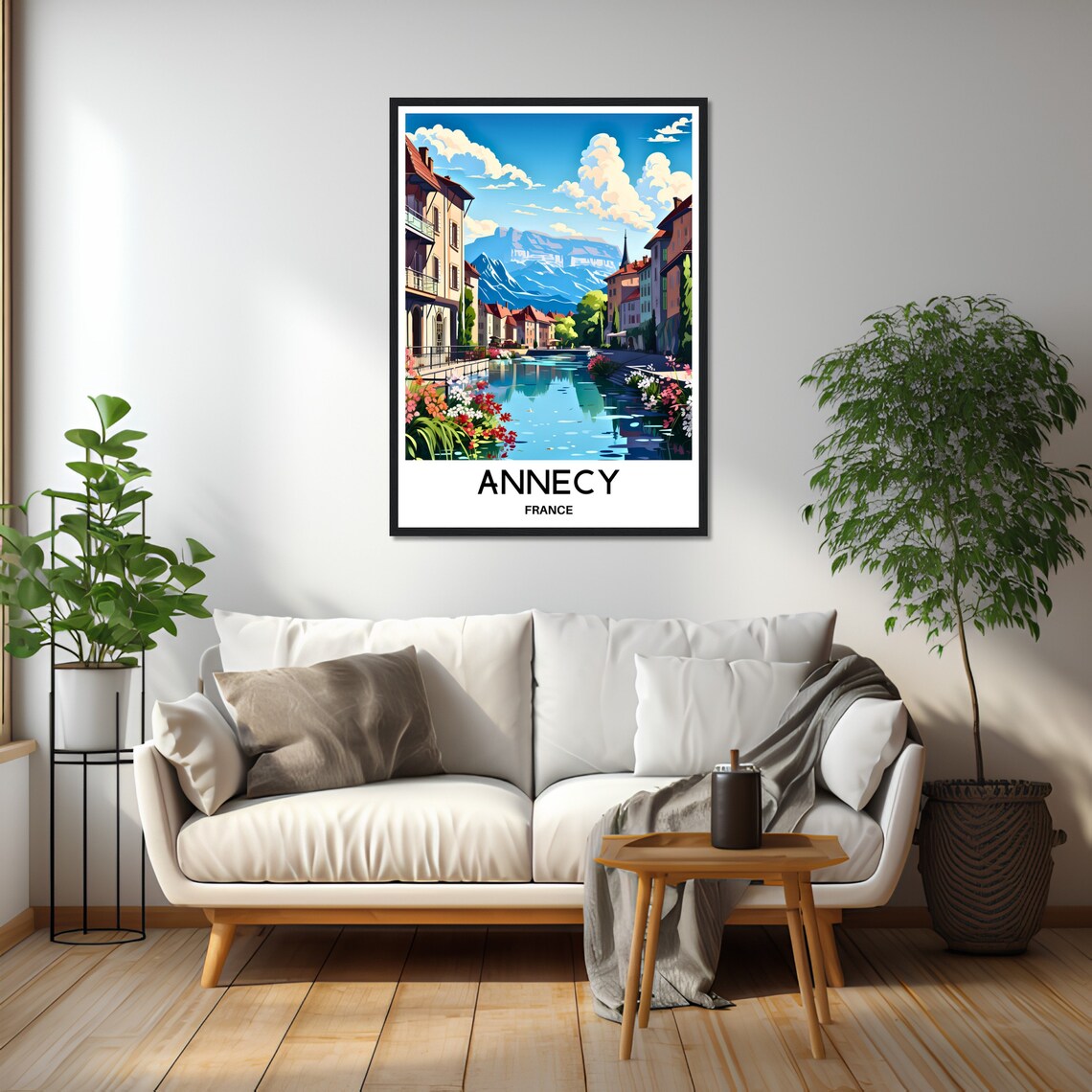 Annecy Canal Flower Bridge Alpine Old Town France Travel Poster - Image 2
