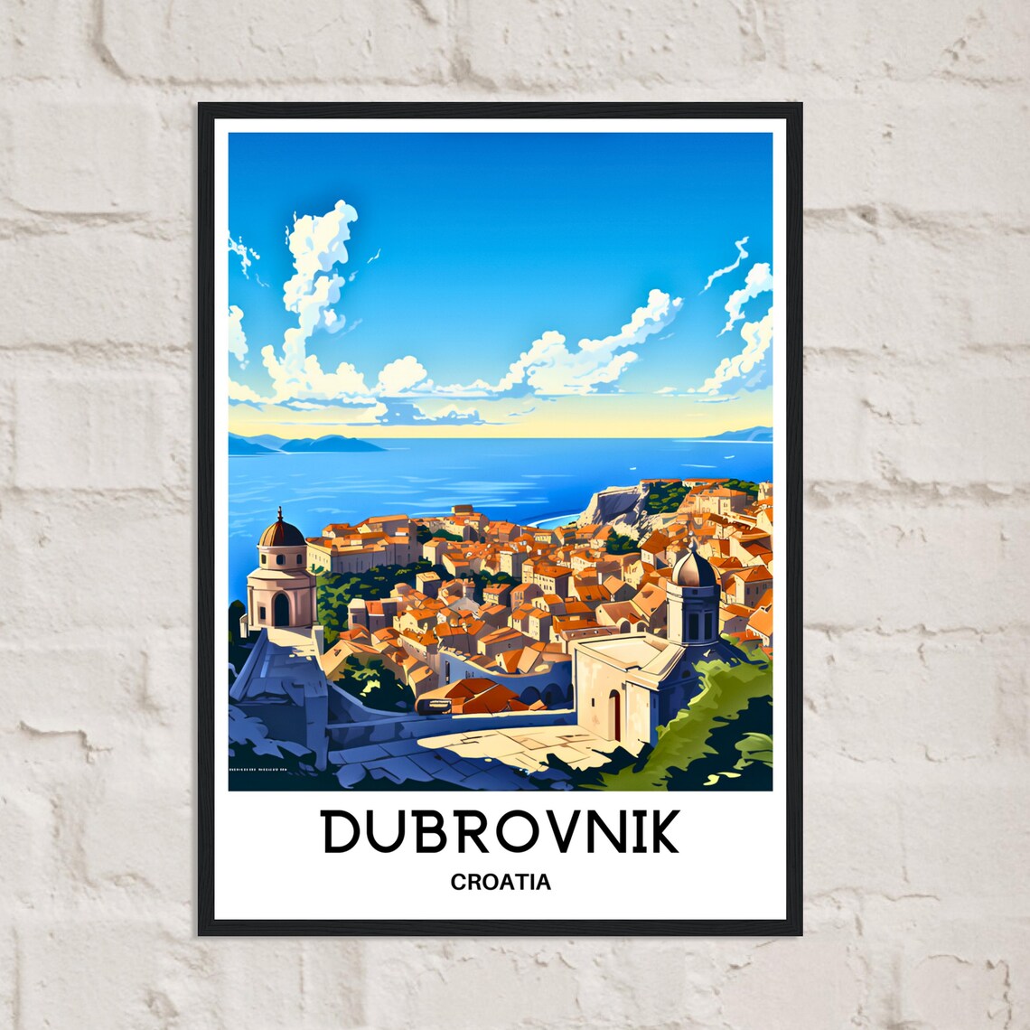 Dubrovnik Croatia Old Town Adriatic Coast Walled City Travel Poster - Image 2