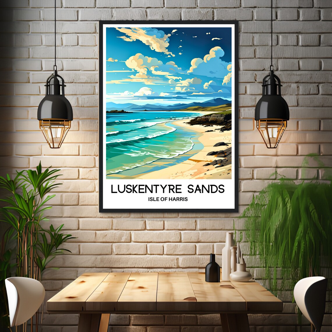Luskentyre Sands Isle of Harris Scotland Beach Travel Poster - Image 3