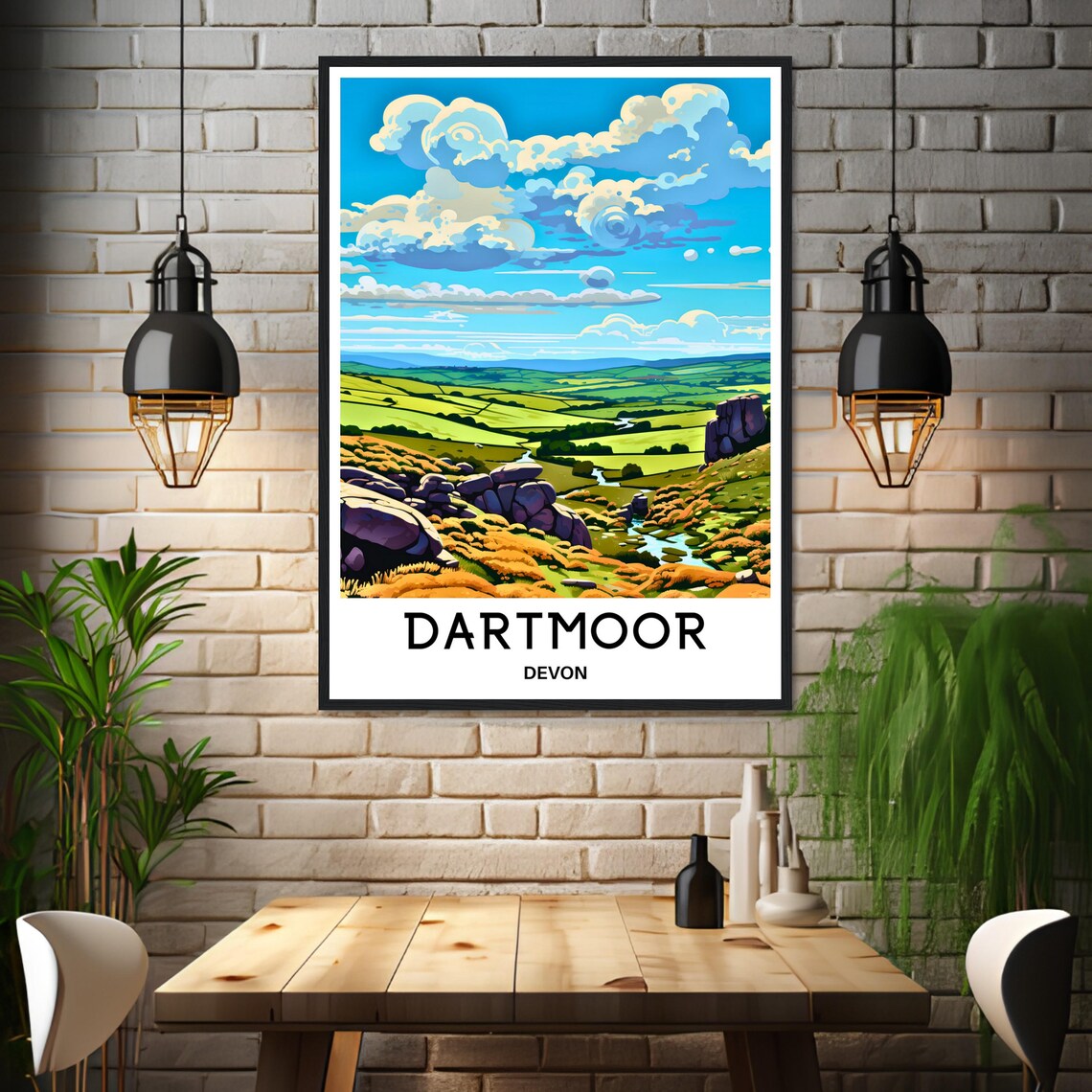 Dartmoor Devon England Granite Tors Wild Moorland Travel Poster - Image 3
