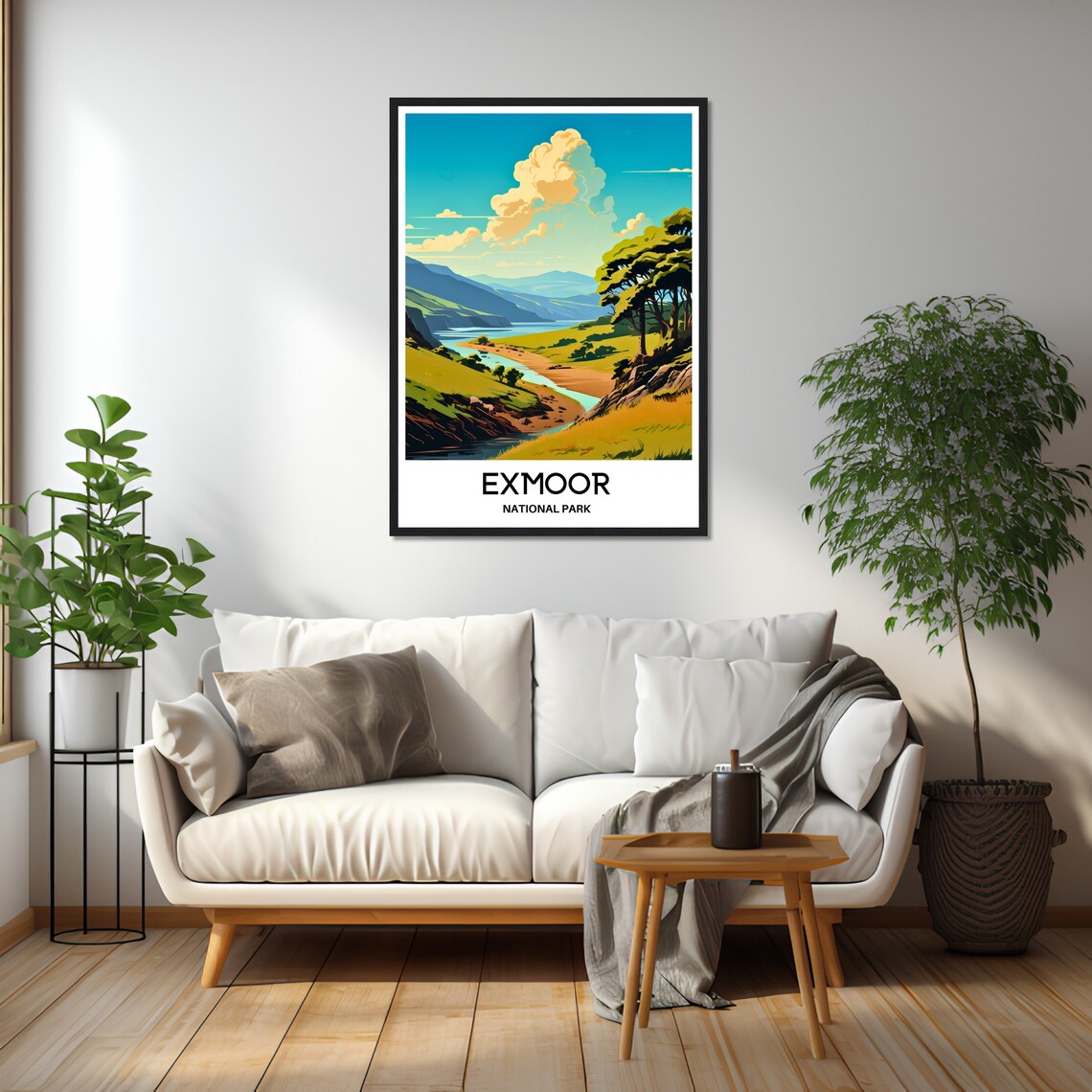 Exmoor National Park England River Valley Retro Travel Poster - Image 2