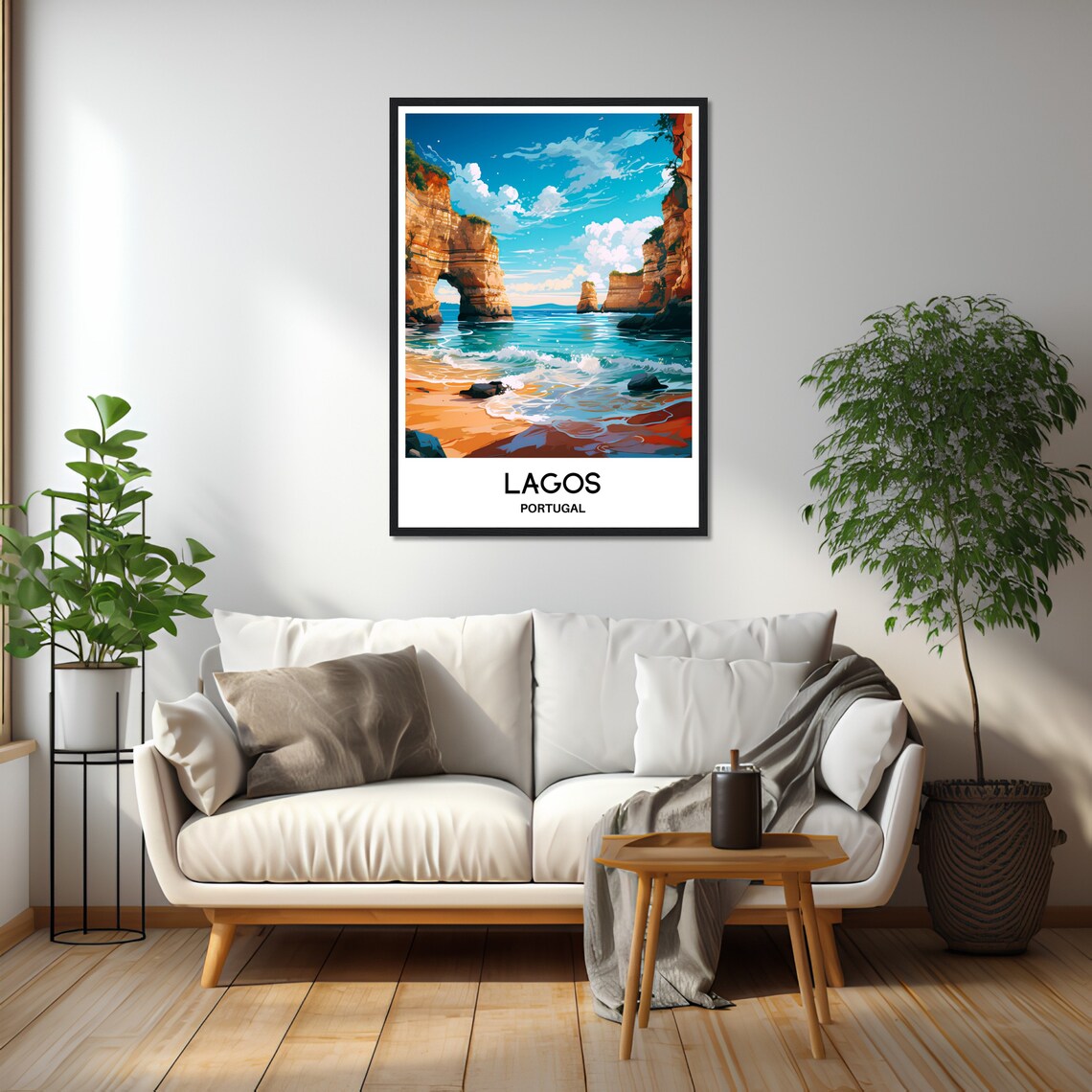 Lagos Travel Poster, Portuguese City Illustration - Image 2