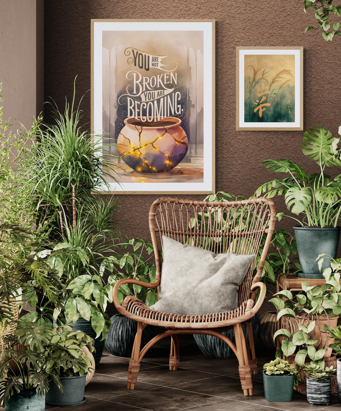 Kintsugi Growth Quote, Motivational Art Print - Image 4