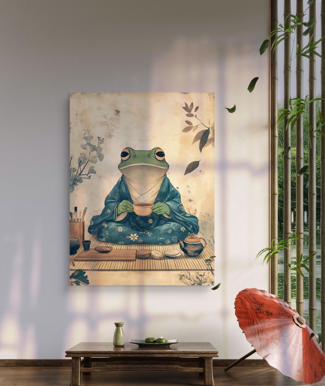 Tea Ceremony Frog, Cottagecore Vintage Art Print - Image 2