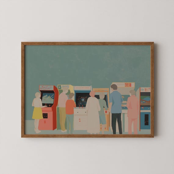 Arcade Video Game Decor, Whimsical Gaming Room Art Print