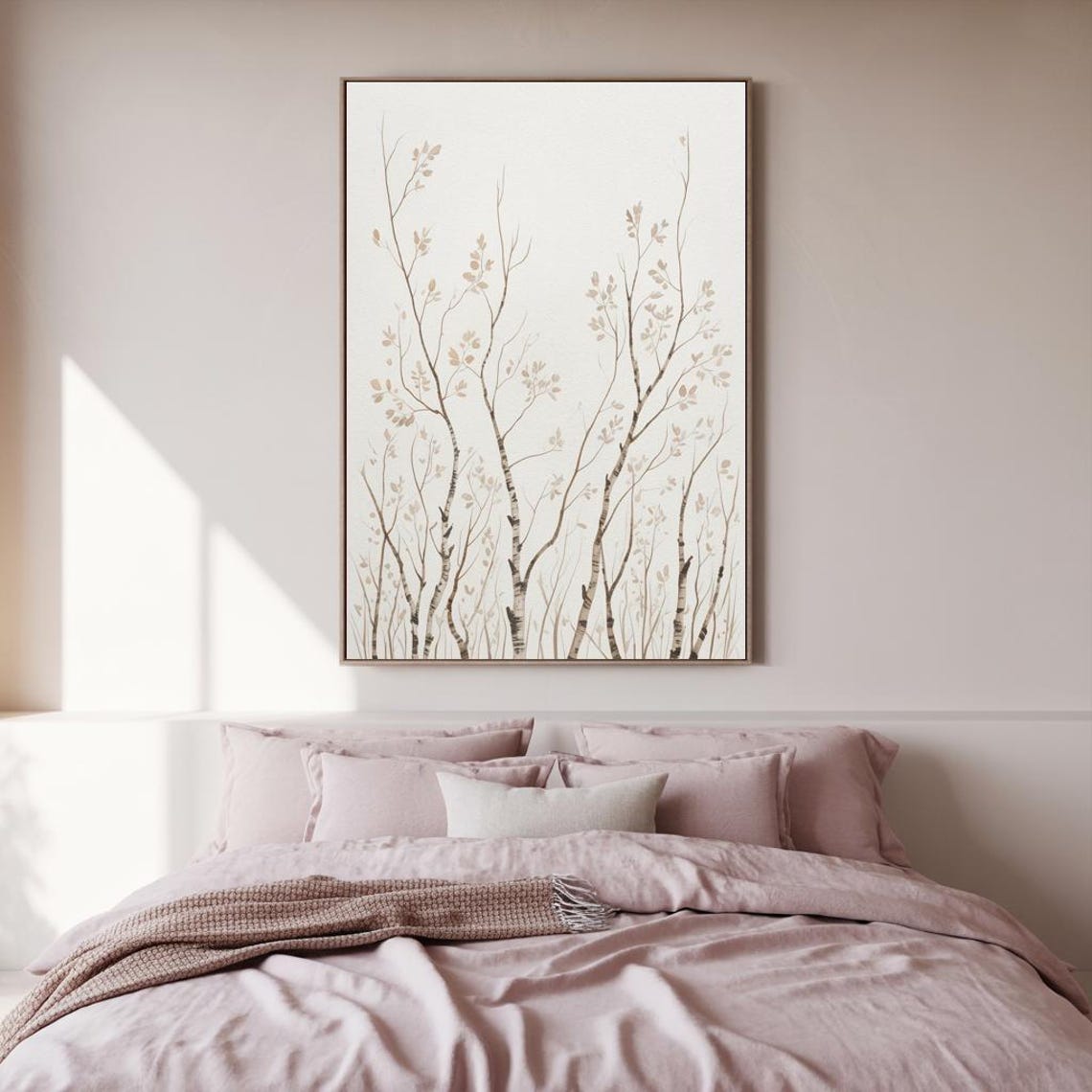 Minimal Birch Grove Neutral Nature Wall Art - Image 3
