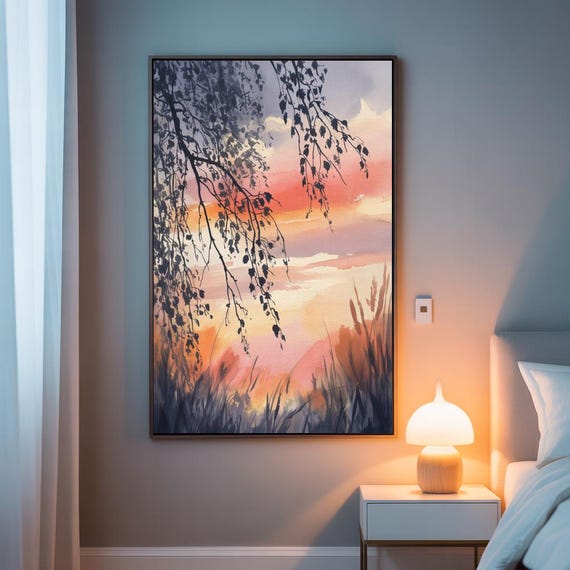 Sunset Through The Branches Serene Nature Wall Art