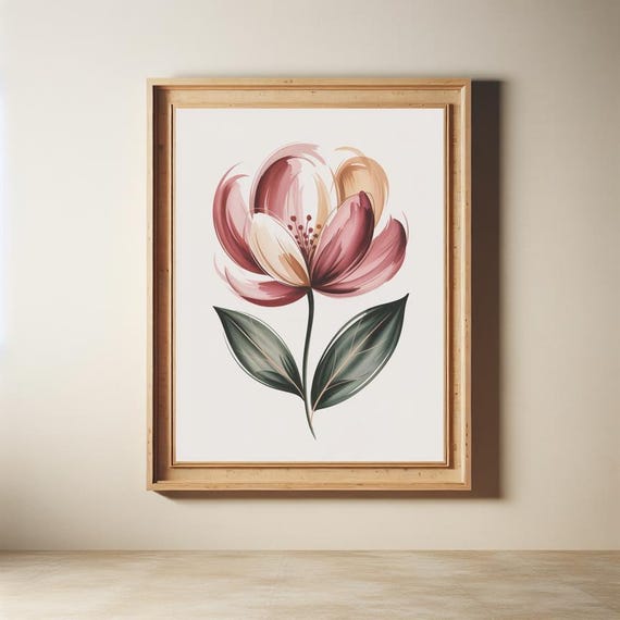 Bold Floral Brushstroke Modern Watercolor Print
