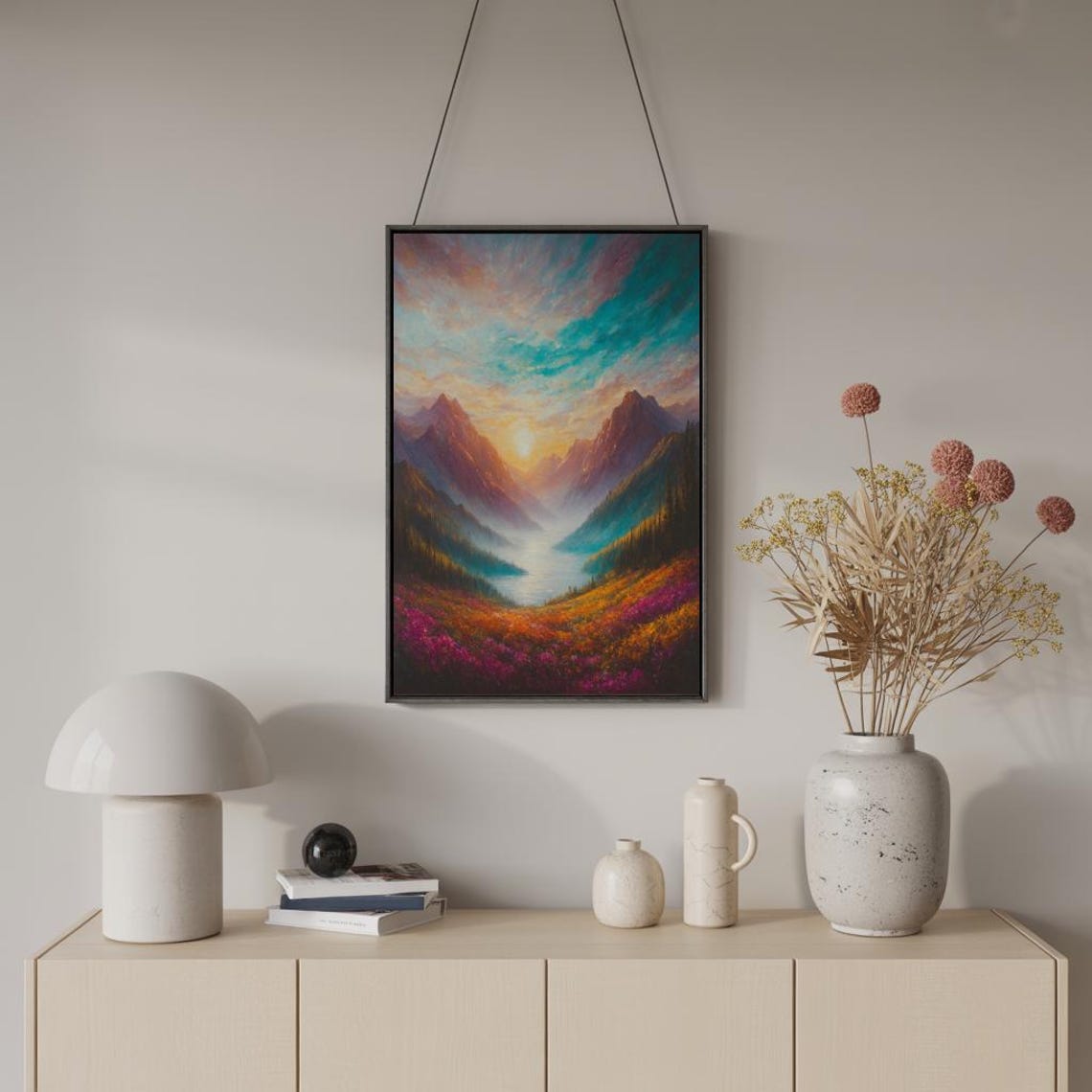 Golden Mountain Hues Nature Decor Wall Art Room - Image 3