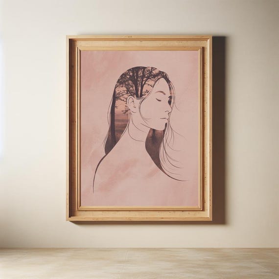Forest Within Feminine Silhouette Art