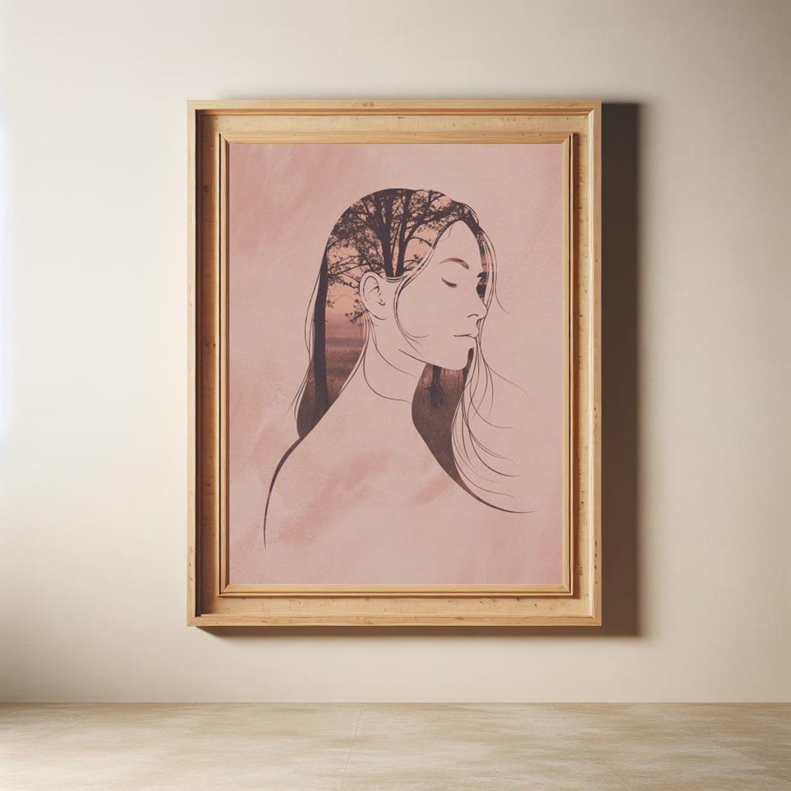 Forest Within Feminine Silhouette Art