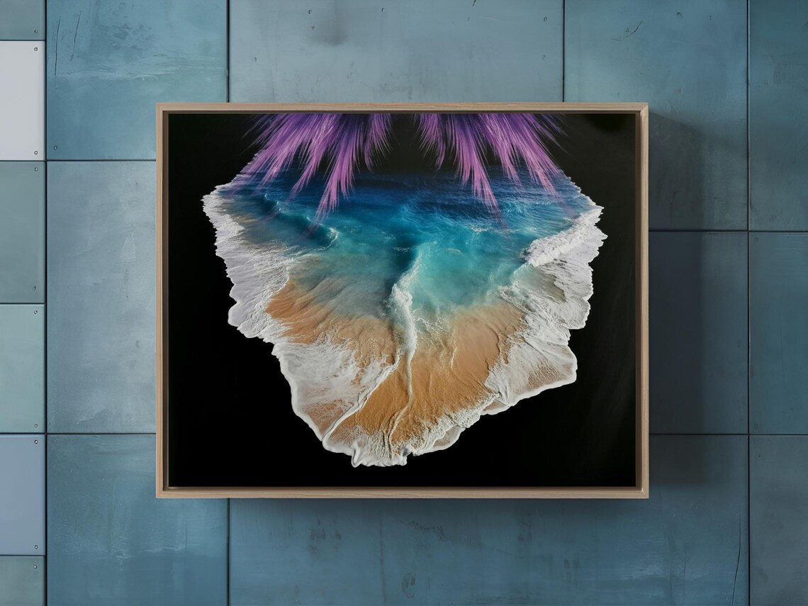 Arial Tropical Beach Minimalistic Art Print Nature Decor Wall Room