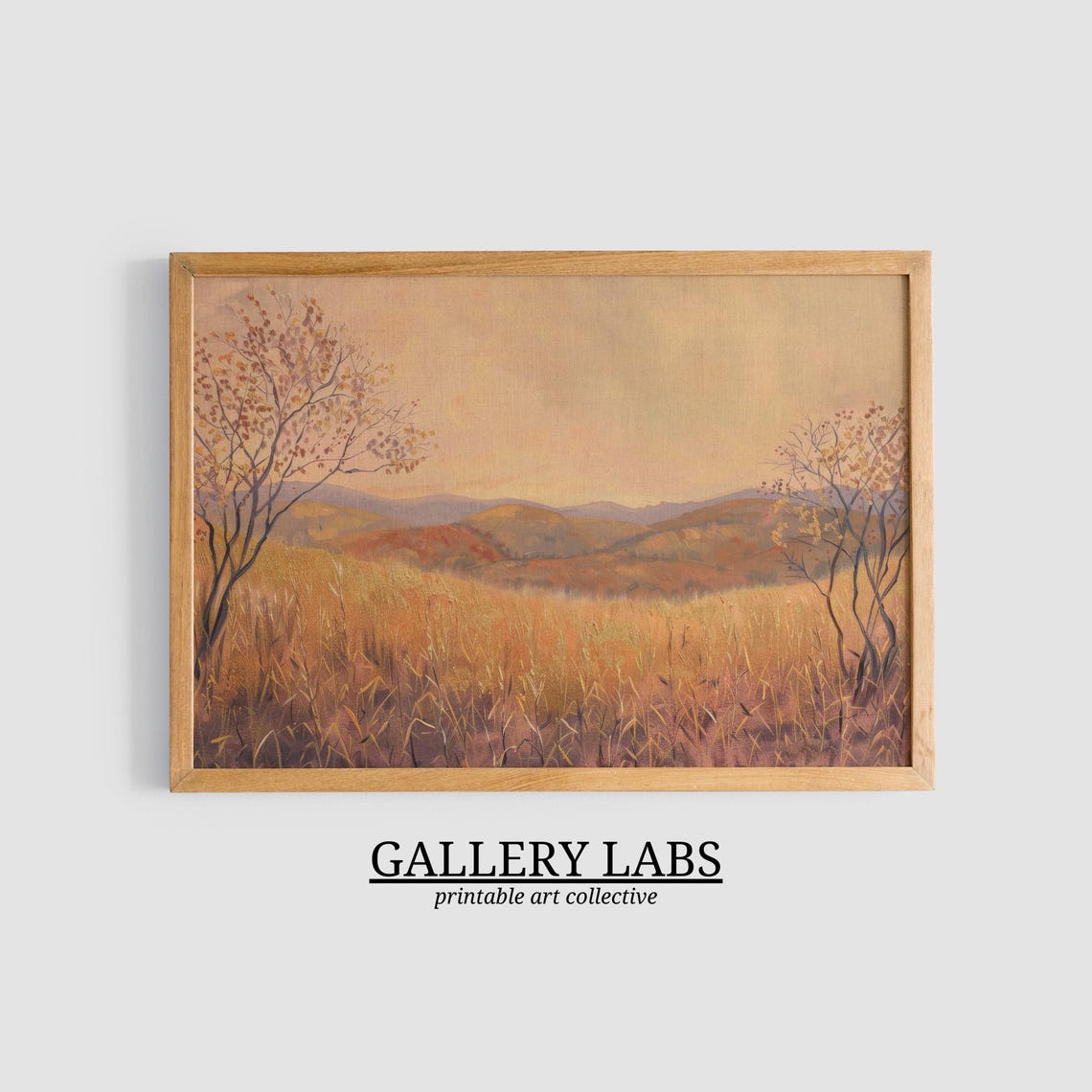 Moody Foggy Autumn Forest Fall Misty Landscape Scene Art Print - Image 3
