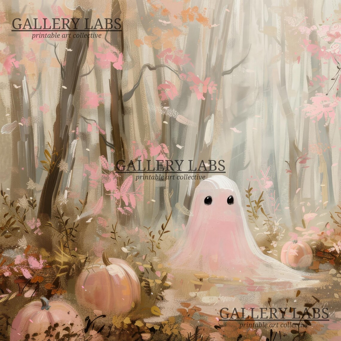 Cute Ghost Painting Halloween Print, Preppy Decor - Image 4
