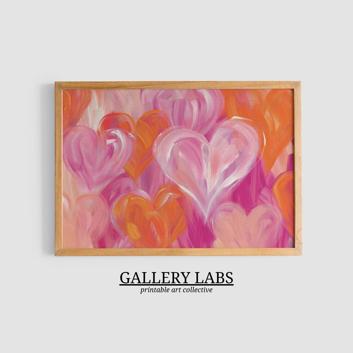 Pink Orange Print, Trendy Apartment Wall Art - Image 3