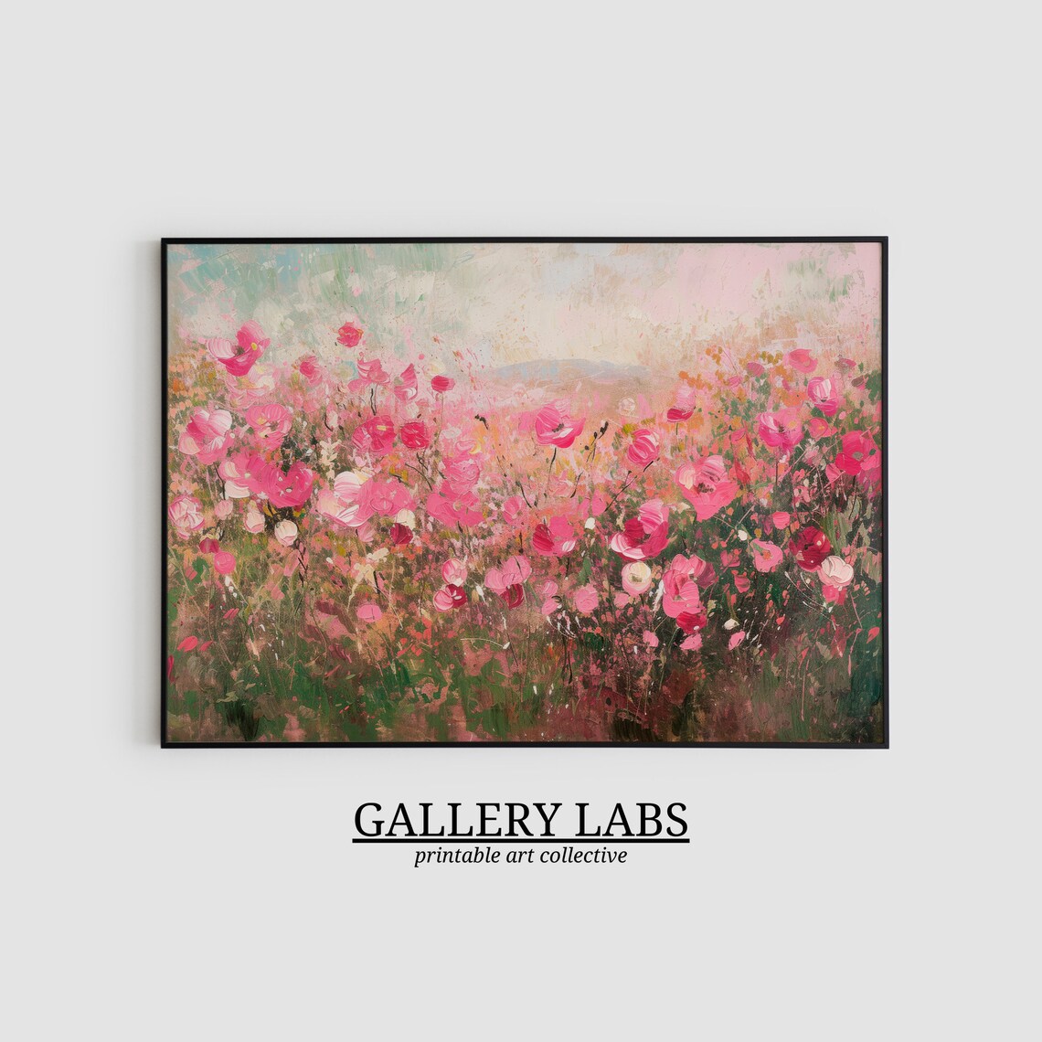 Pink Wildflower Painting, Farmhouse Art Print - Image 2