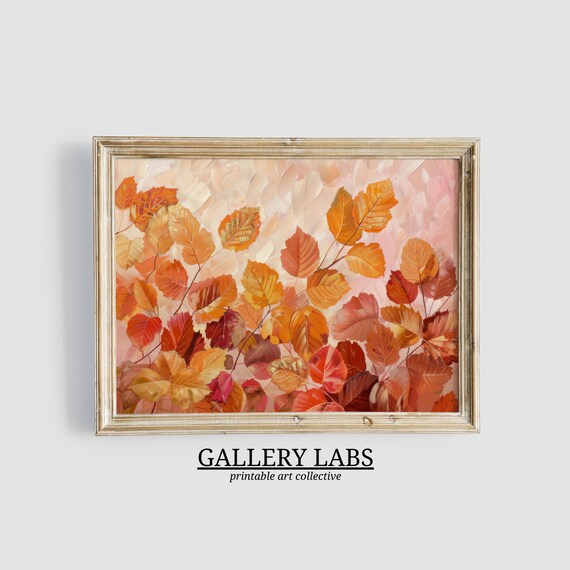 Autumn Leaves Branches Golden Fall Foliage Closeup Art Print