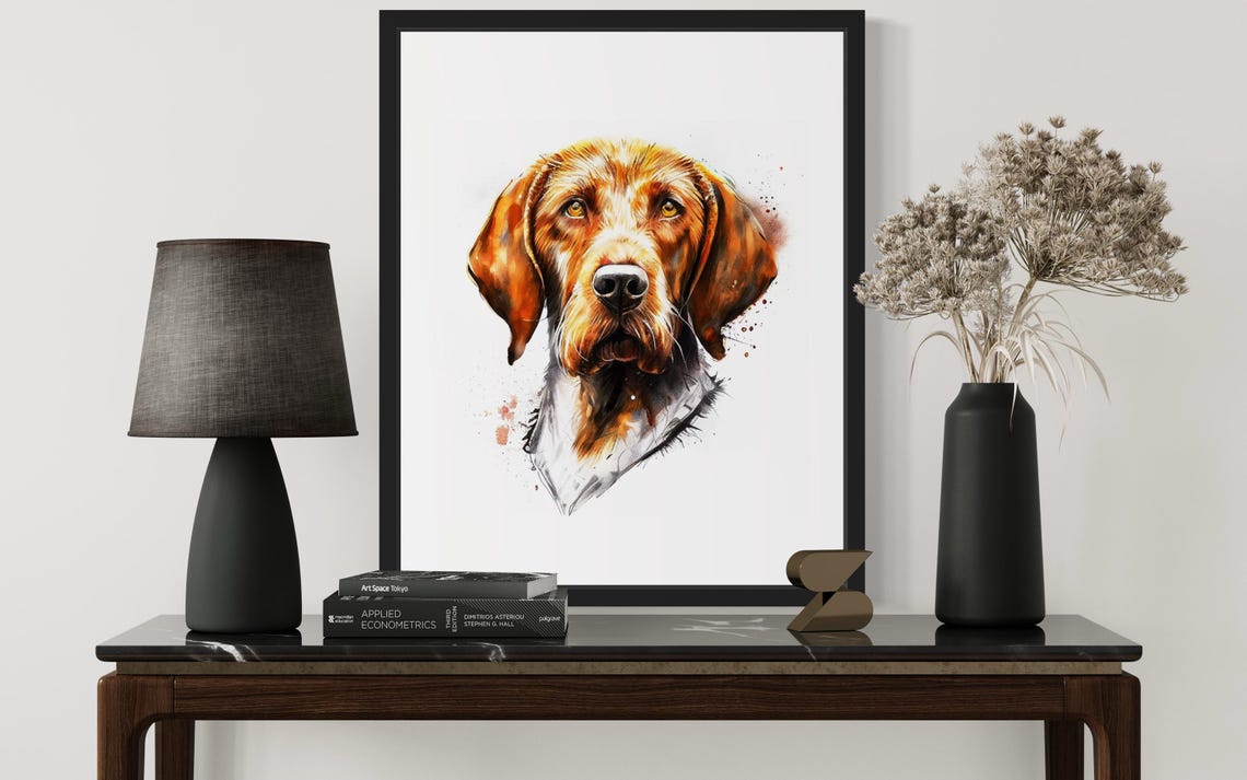 Wirehaired Vizsla Watercolor Portrait Breed Dog Lover Art Poster - Image 3