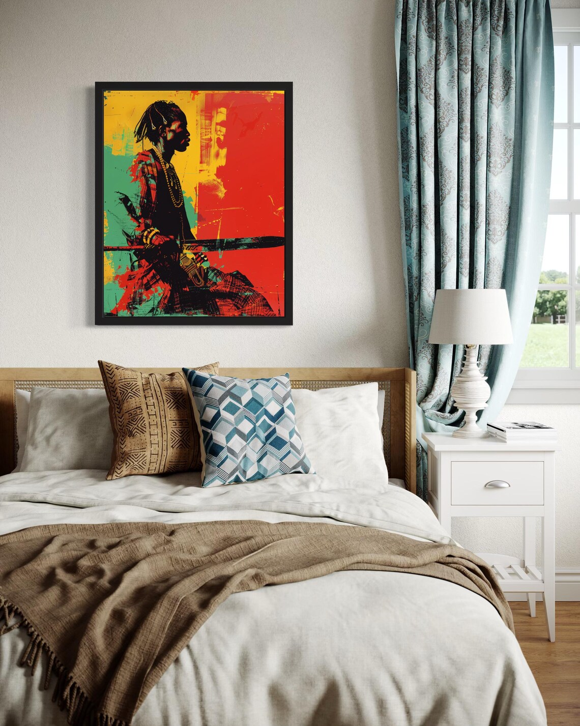 Maasai Warrior African Art Print - Image 4