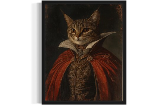 Vampire Portrait Cat Poster