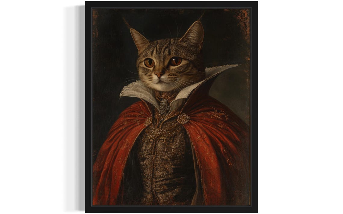 Vampire Portrait Cat Poster