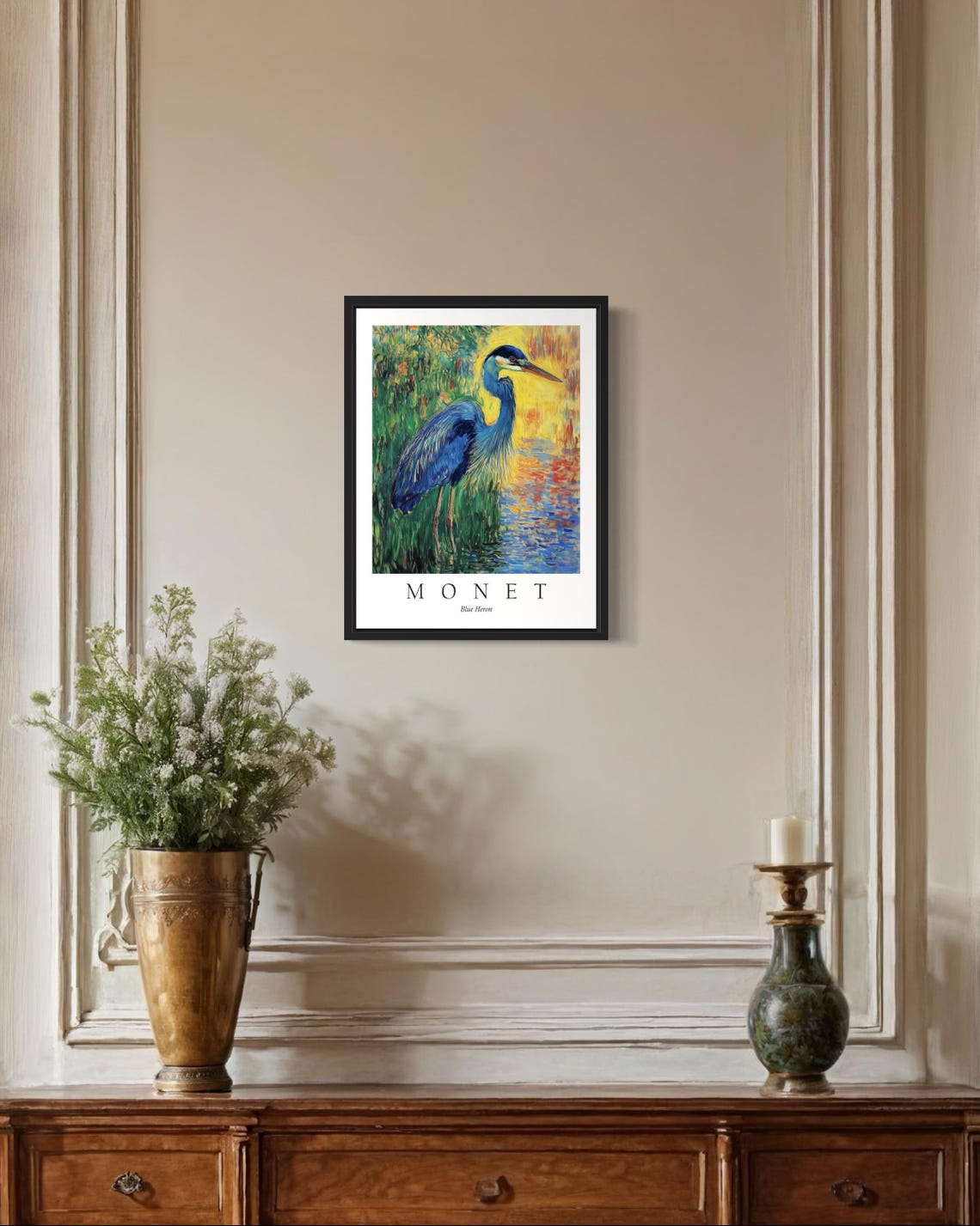 Blue Heron, Monet Art Print - Image 2