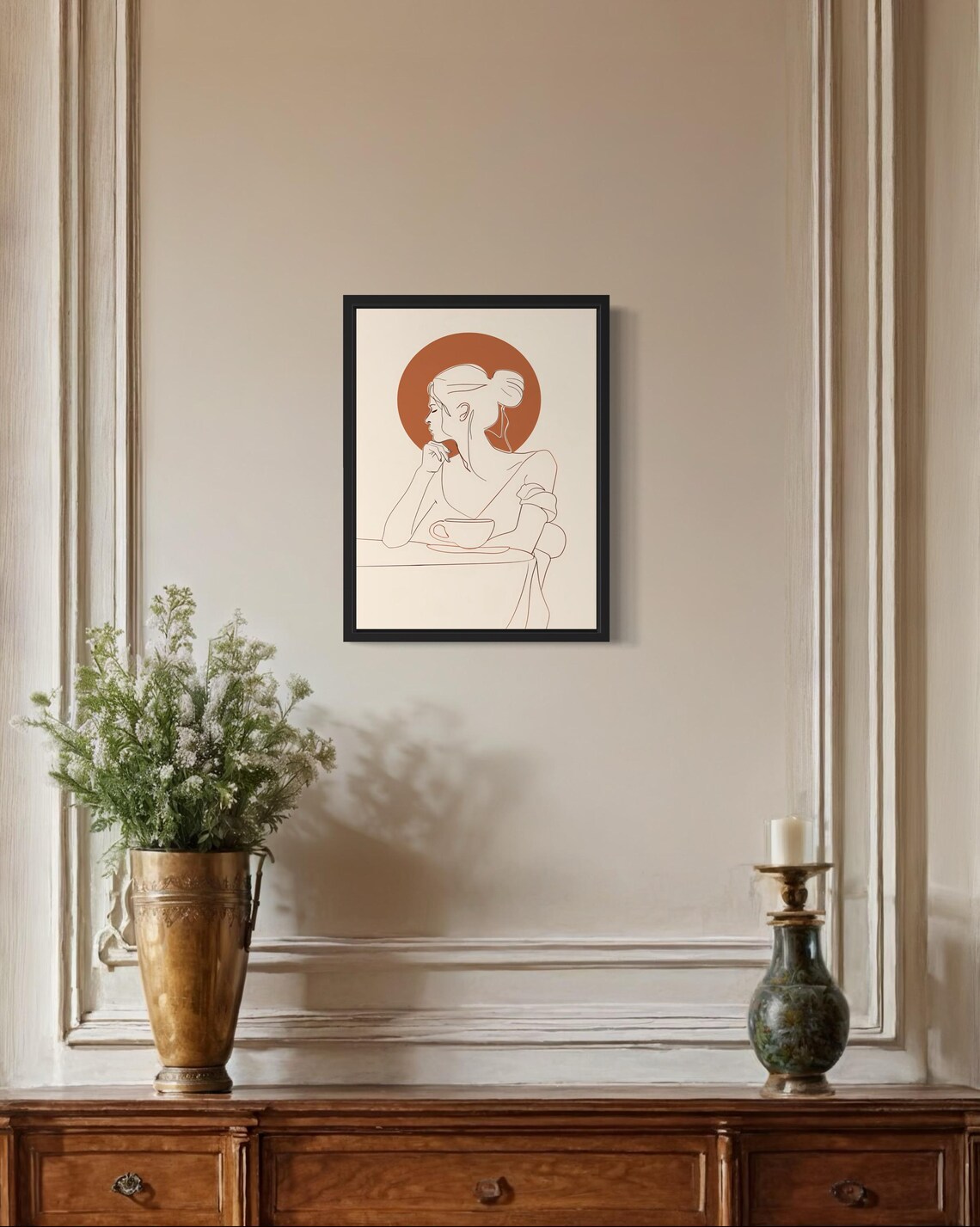 Coffee Female Boho Poster Print, Original Paint Artwork - Image 2