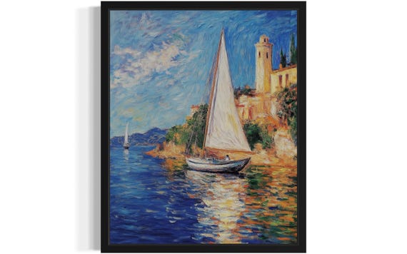 Tunisia Countries Monet Art Print, Original Paint Artwork