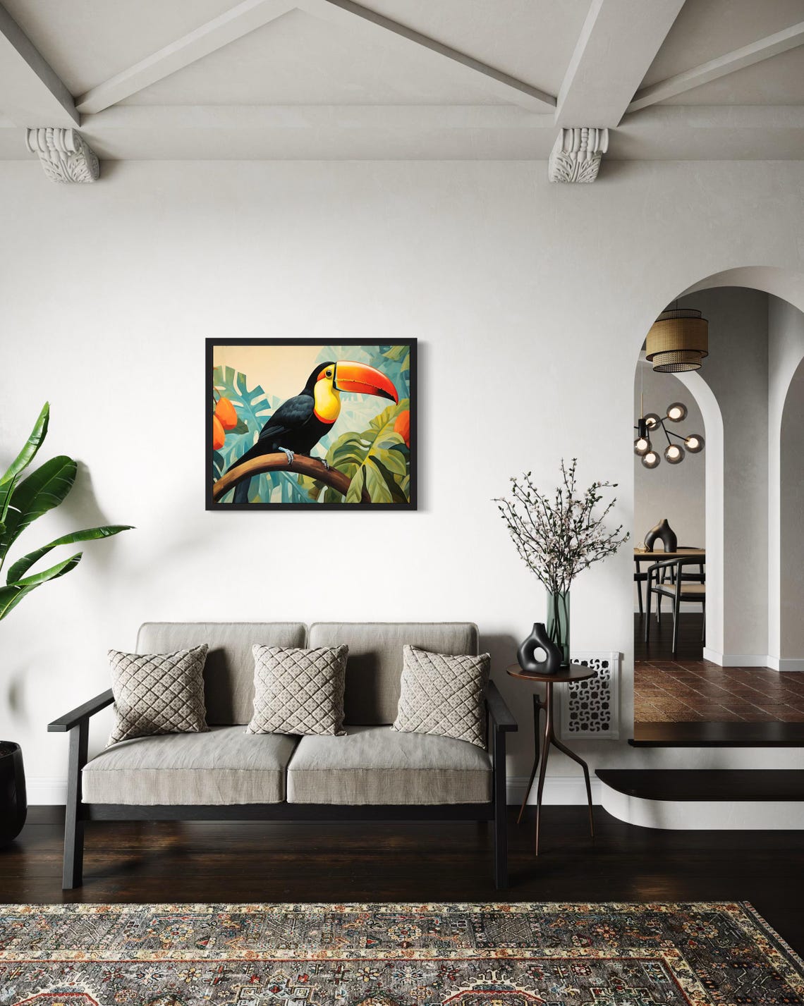 Toucan Tropical Abstract Art Print - Image 2