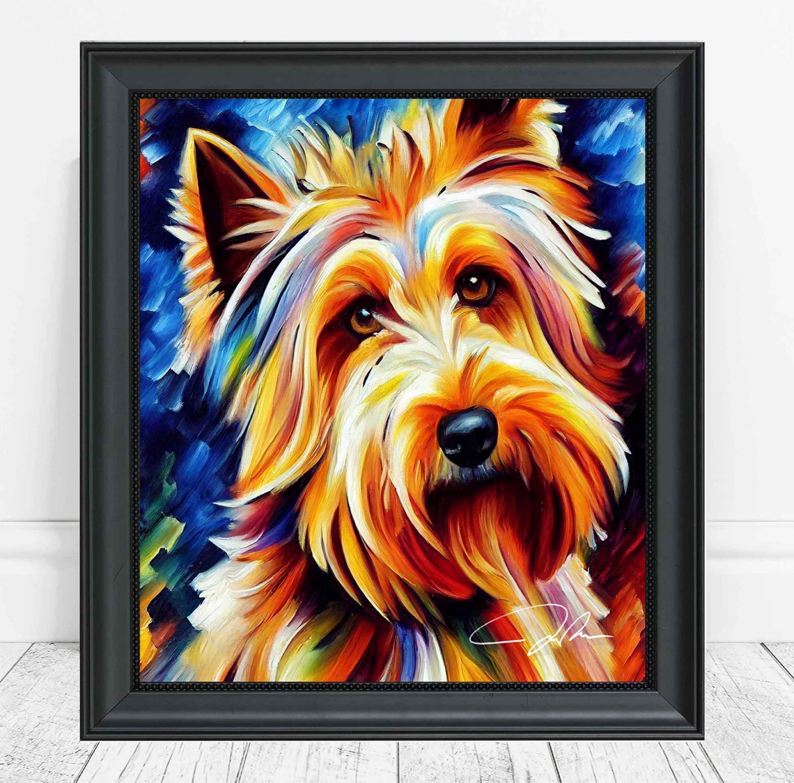 Irish Terrier Dog Colorful Abstract Oil Portrait Fine Art Poster - Image 4