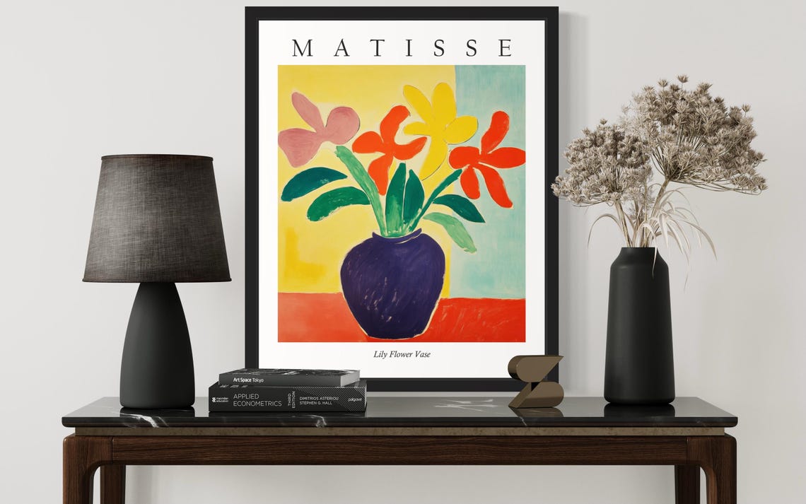 Matisse Style Lily Flower Vase Graceful Fauvist Still Life Poster - Image 3