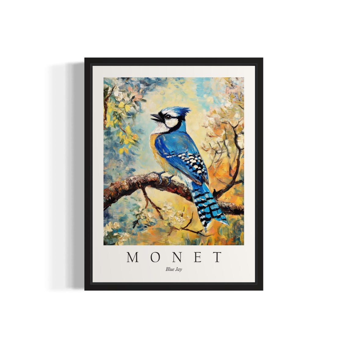 Blue Jay Bird Monet Art Print