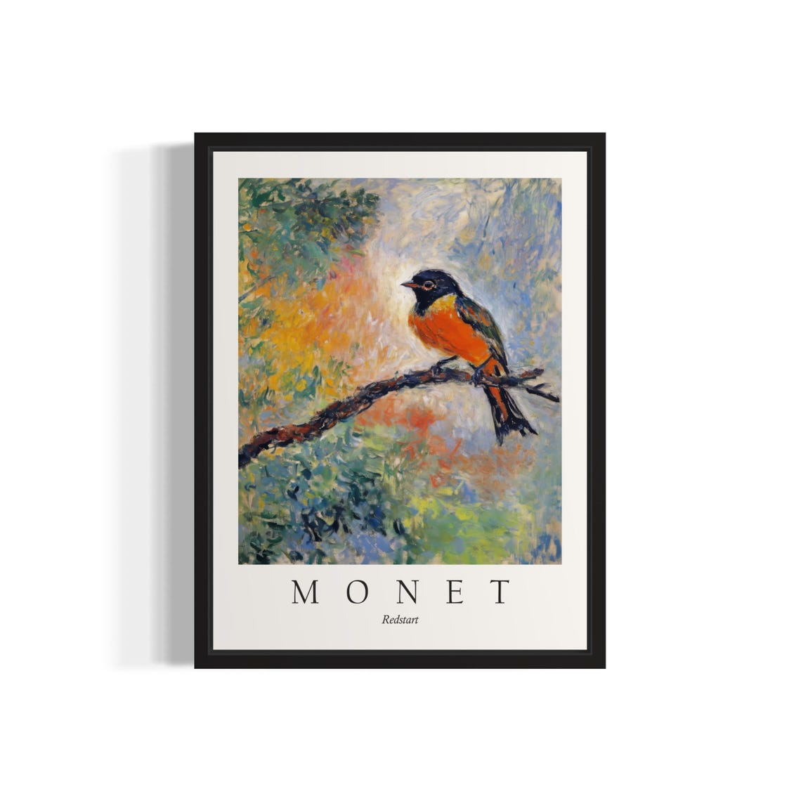 Redstart Bird Monet Art Print