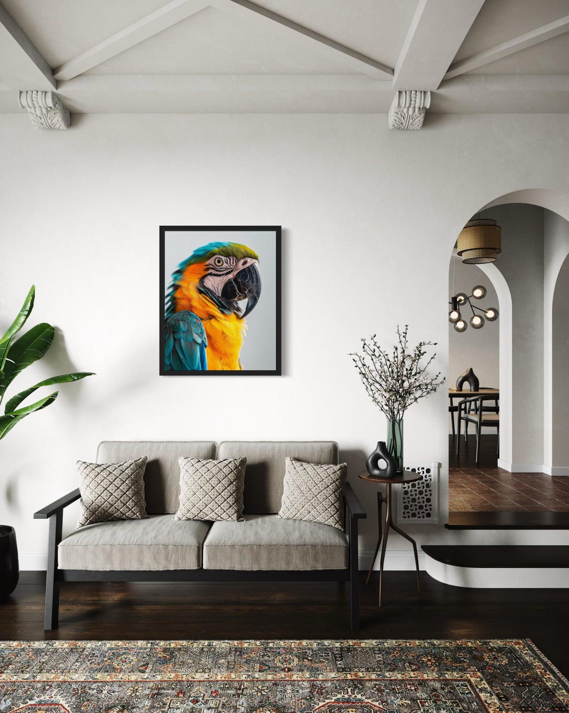 Blue-and-Yellow Macaw Head Profile Vibrant Color Photo Poster - Image 4