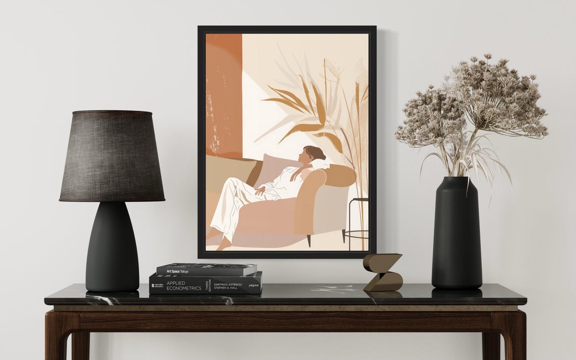 Female Resting Boho Art Print - Image 3