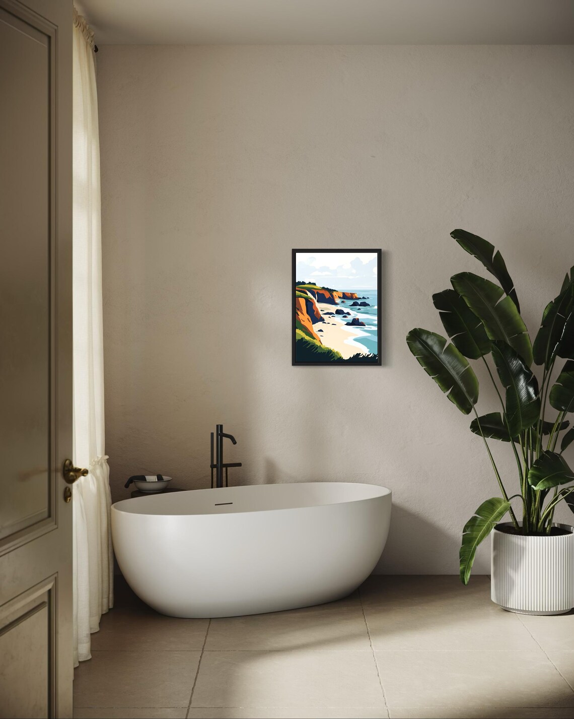 Mendocino Coast Abstract Boho Artwork, Bathroom Decor - Image 4