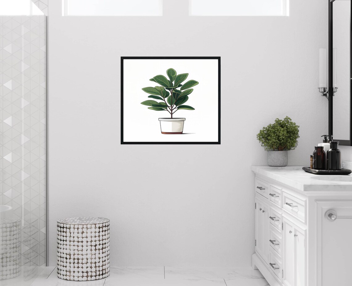 Ficus Elastica Plants Art Print, Botanical Decor - Image 2