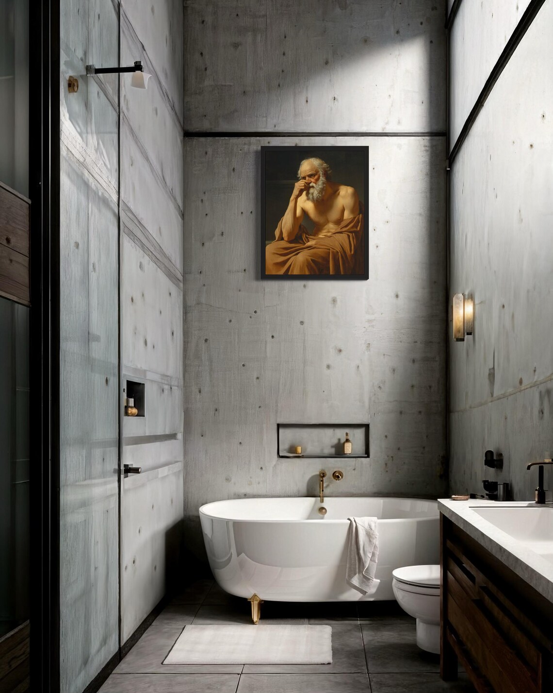 Socrates Hold Nose Bathroom Wall Art - Image 2