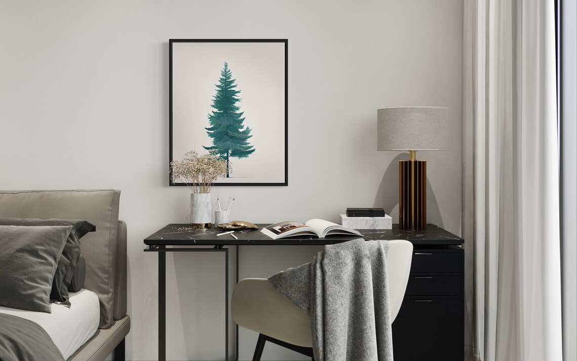 Blue Spruce Tree Minimalist Poster - Image 4