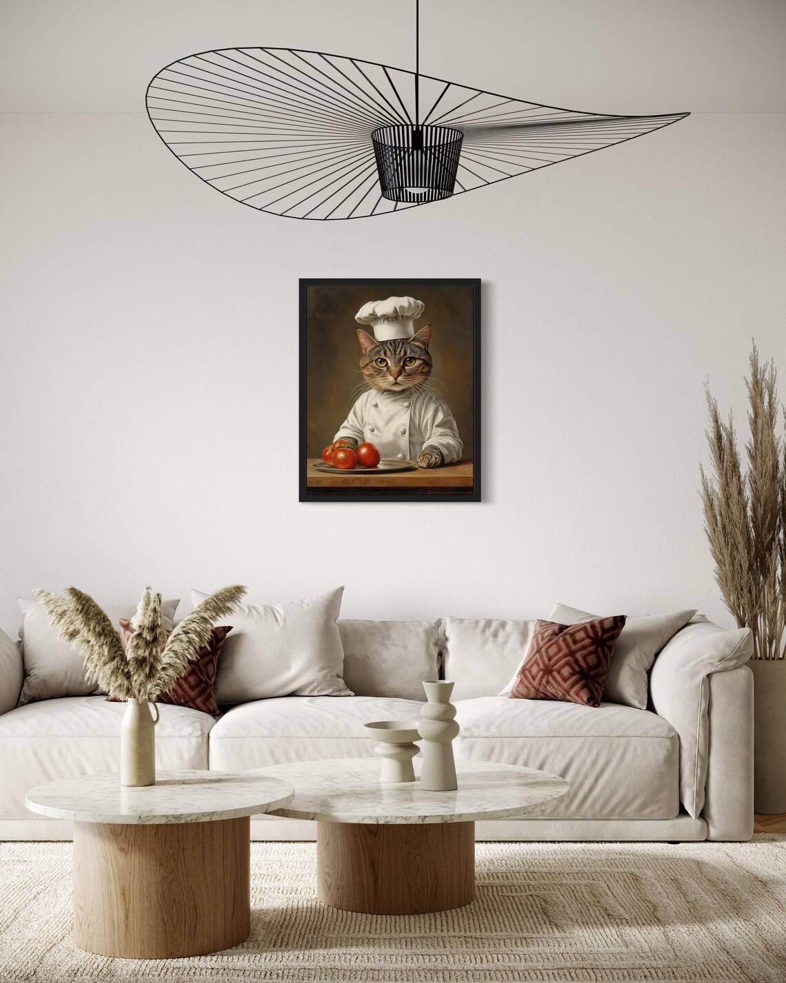 Chef Portrait Cat Art Print, Original Paint Artwork - Image 2