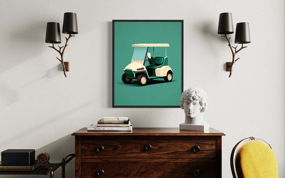 Golf Cart Minimalist Poster Print - Image 3