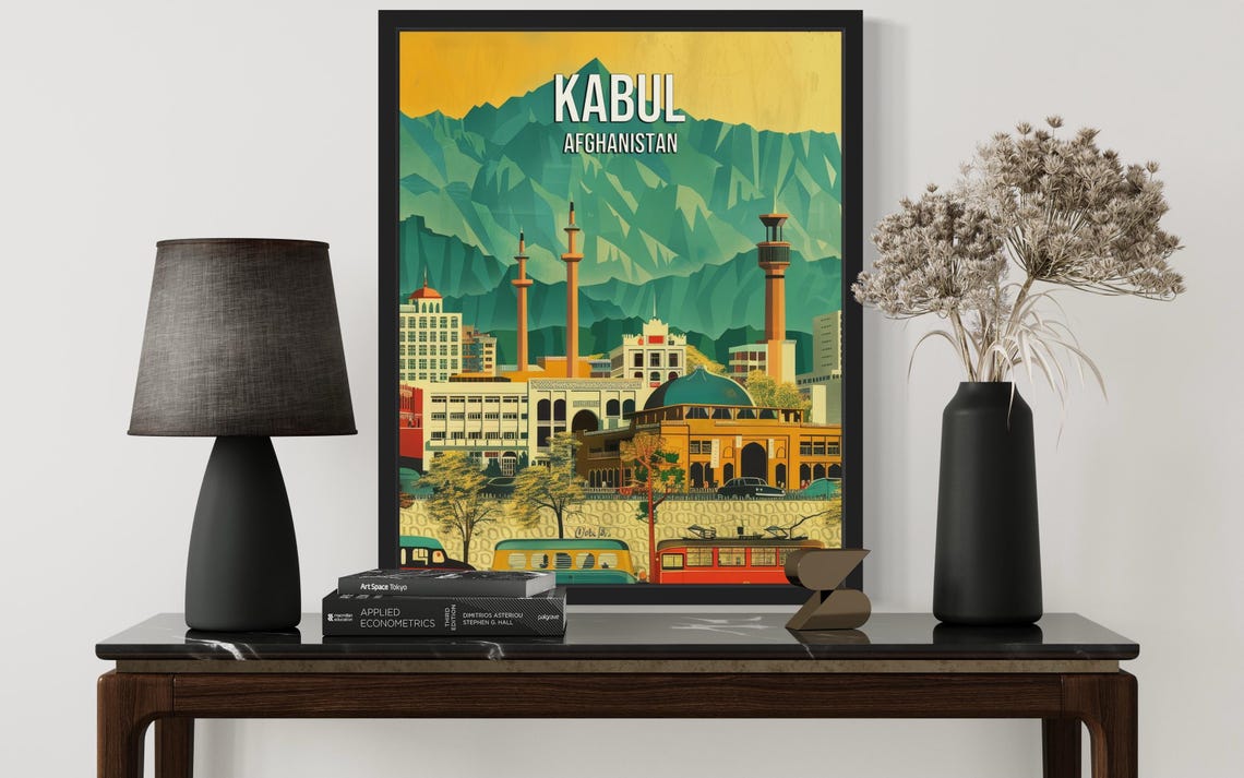 Kabul Afghanistan Retro Travel City Mountains Poster Home Decor Gift - Image 2