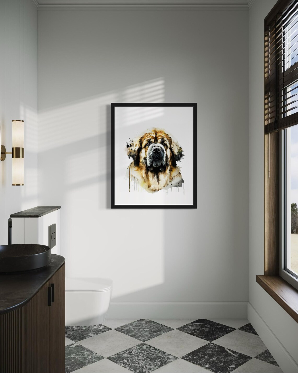 Tibetan Mastiff Watercolor Portrait Majestic Giant Dog Art Poster - Image 4