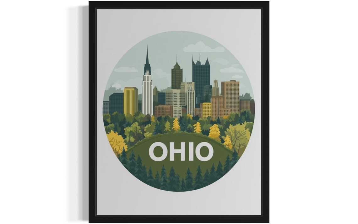 Ohio States Scenery Art Print, Landscape Decor