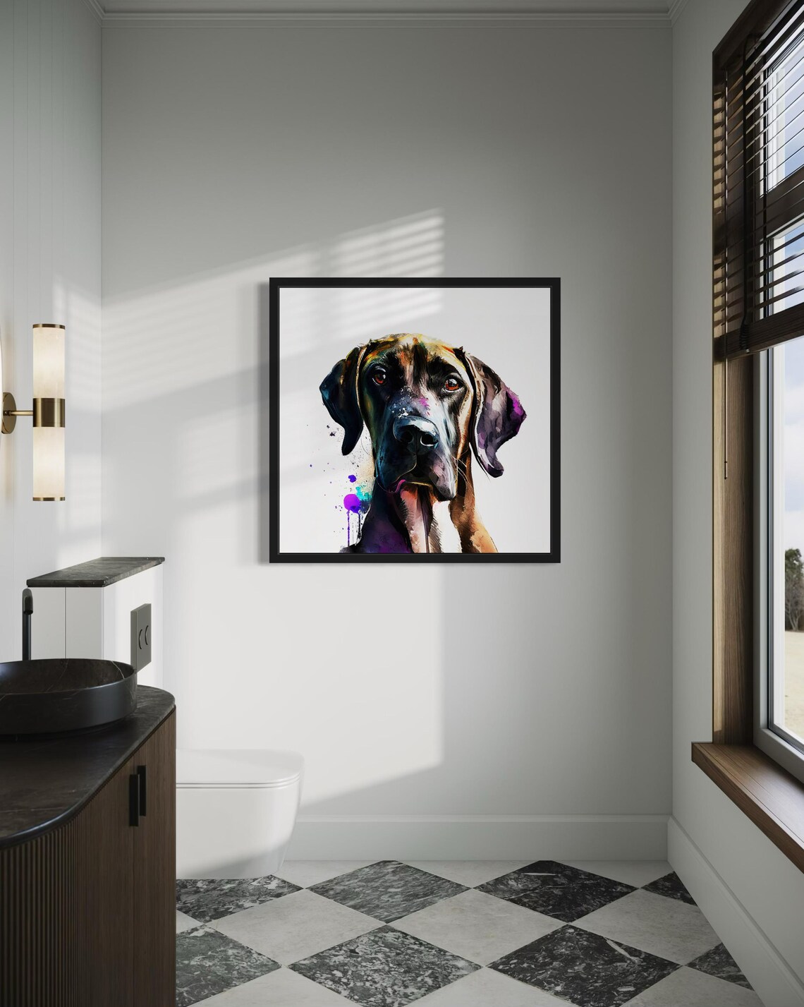 Sloughi Desert Hound Watercolor Portrait Sleek Breed Art Poster - Image 4