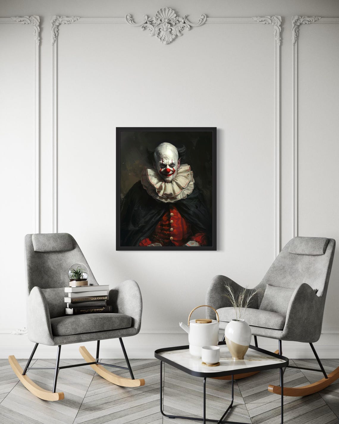 Sinister Painted Clown Vampire Lord Horror Halloween Portrait Poster - Image 3