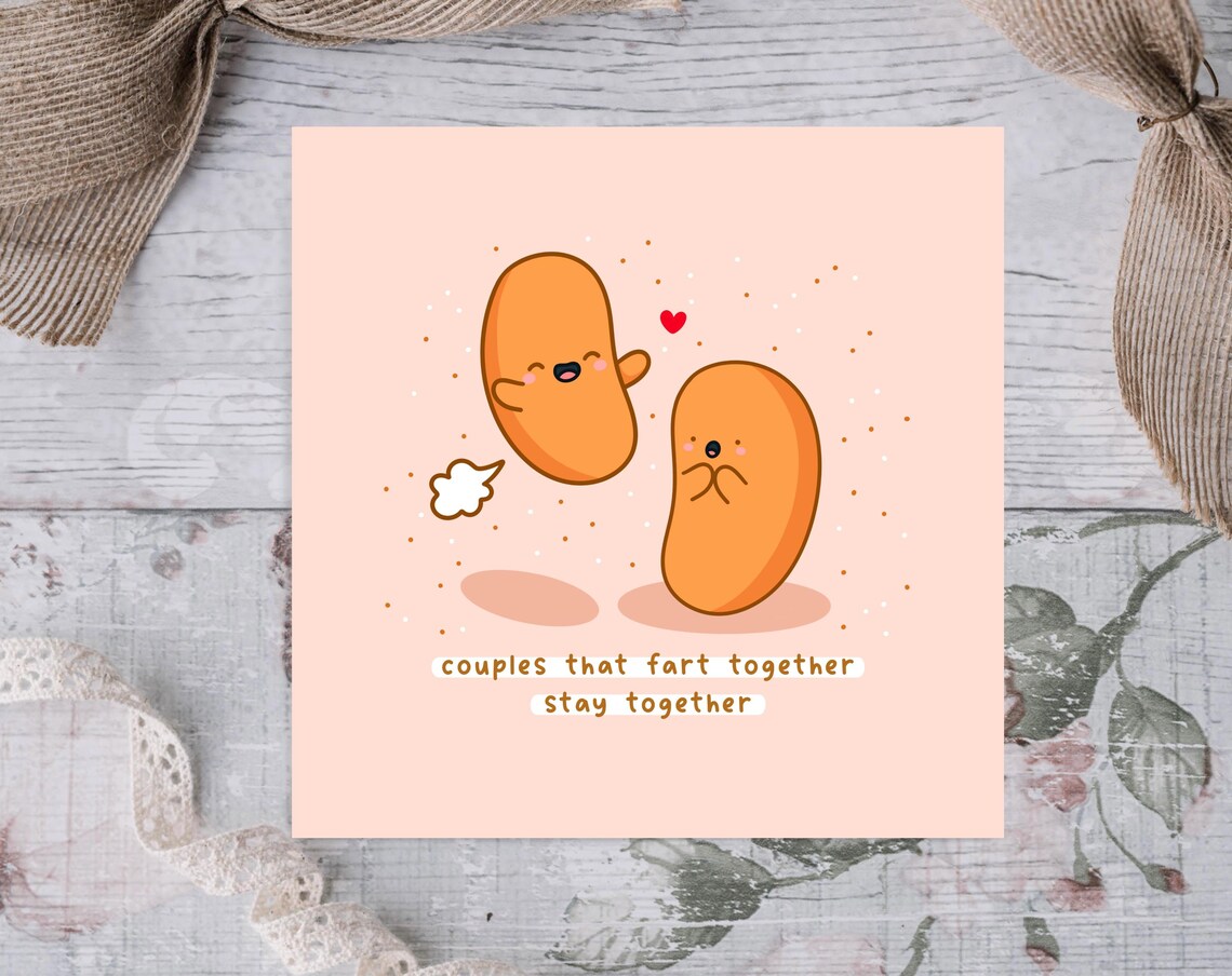 Couples That Fart Together Stay Together Funny Illustrated Card Print - Image 4